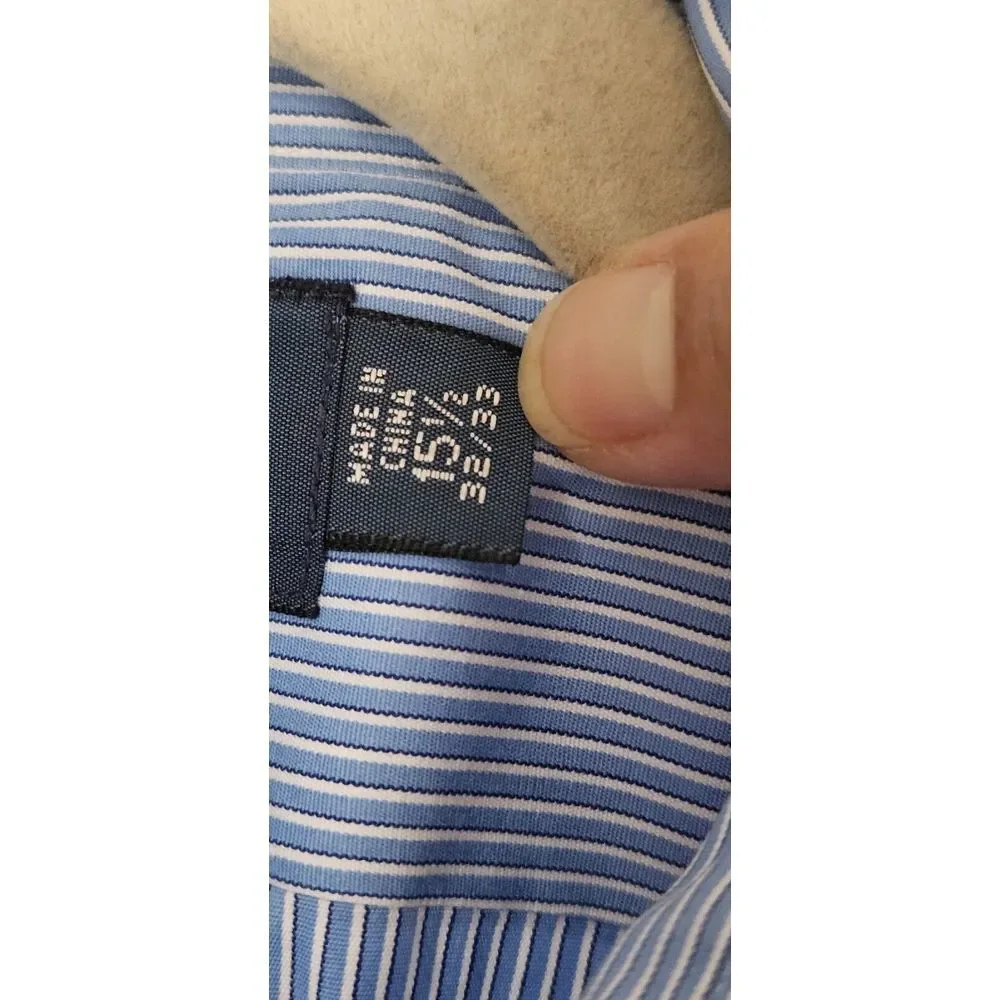 Polo‎ by Ralph Lauren CLASSIC FIT 32/33 blue white stripes button up shirt